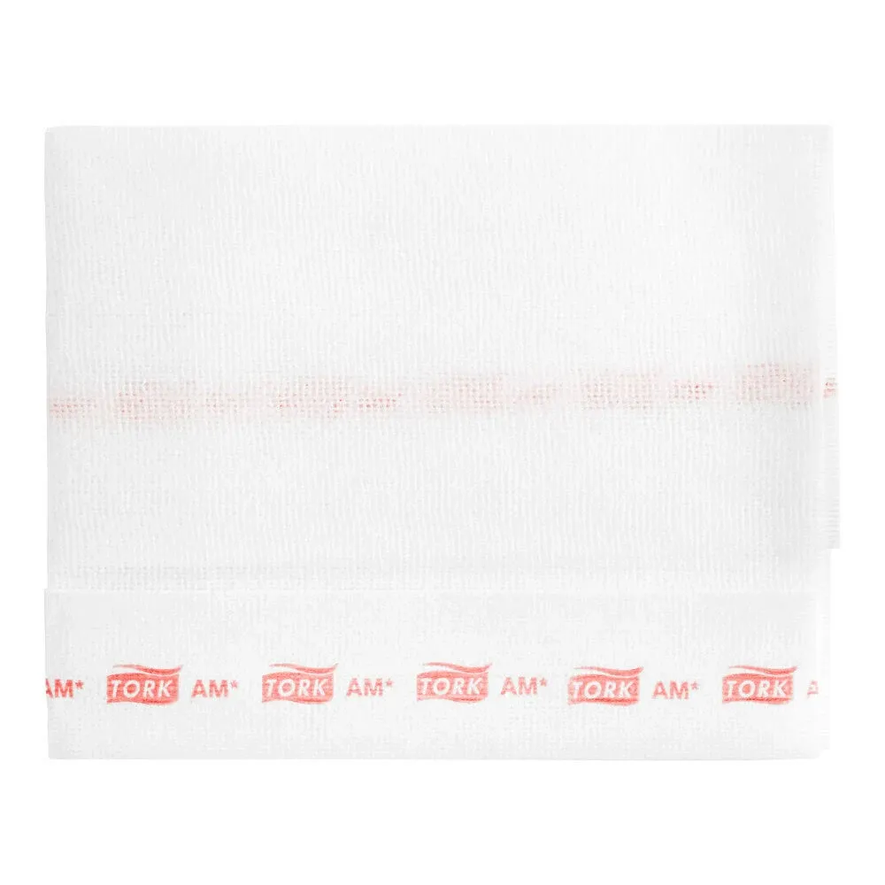Tork Foodservice Cleaning Towel White and Red W8, Z-Fold, 4 x 50 Sheets, 192291