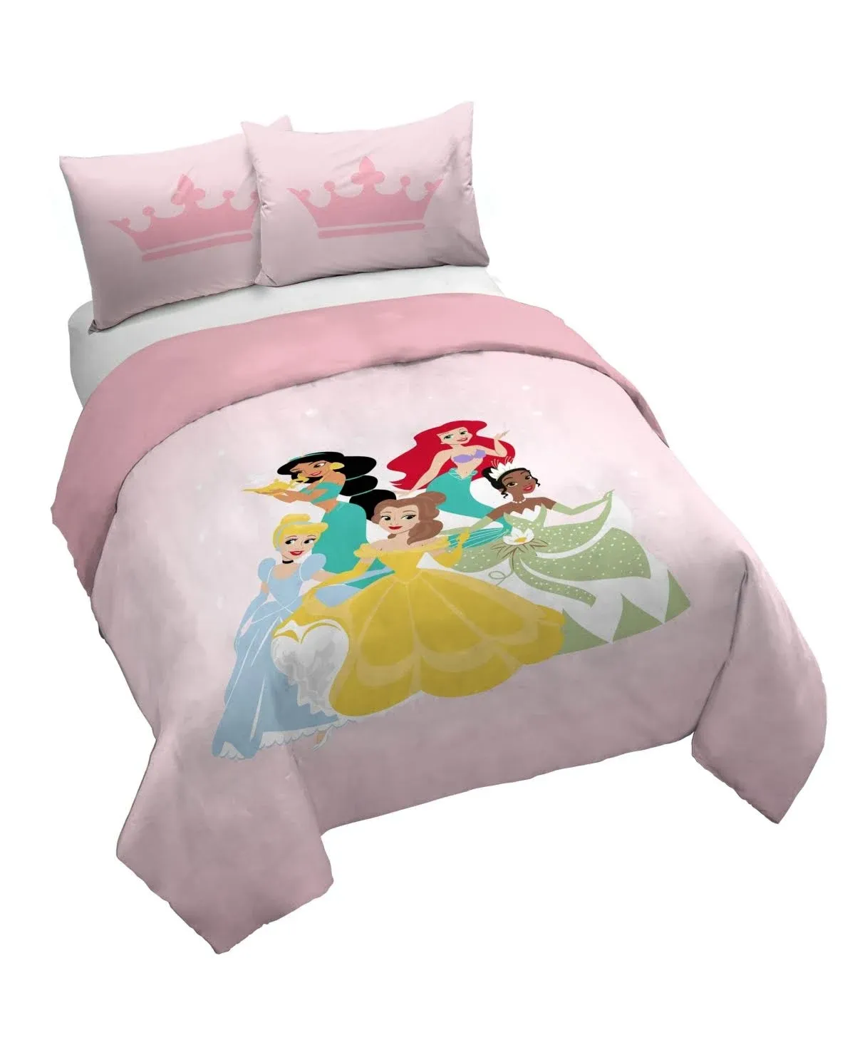 Disney Princess Besties 100% Organic Cotton Twin Duvet Cover & Sham Set