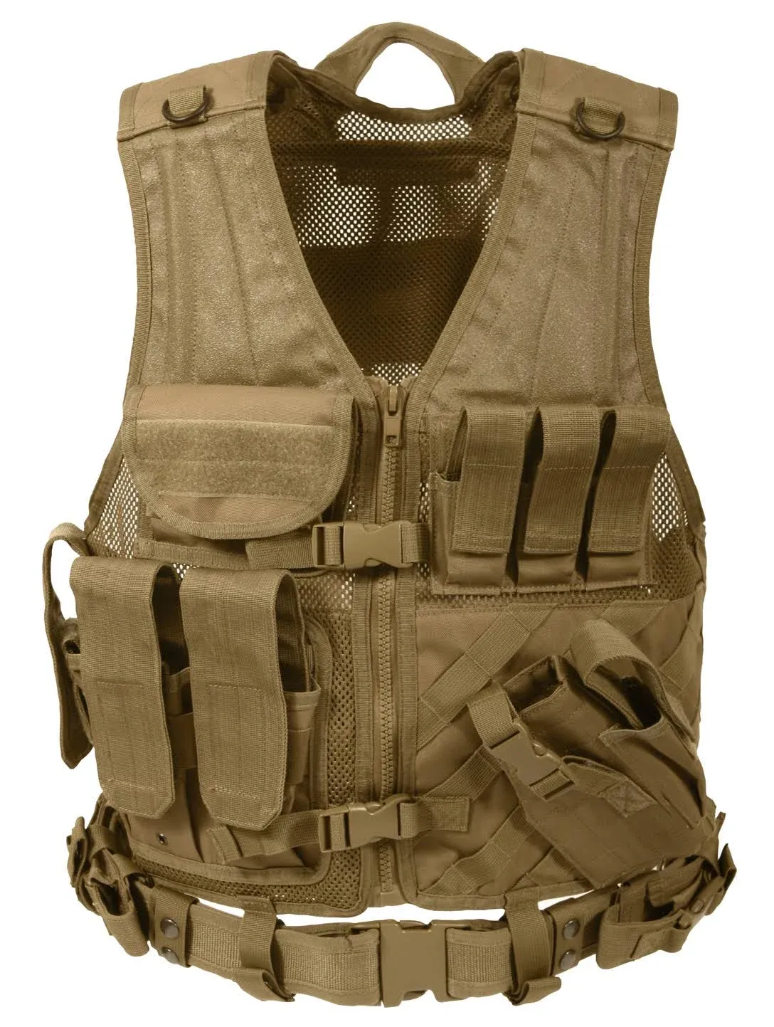 Rothco - Cross Draw Molle Coyote Brown Tactical Vest, One Size