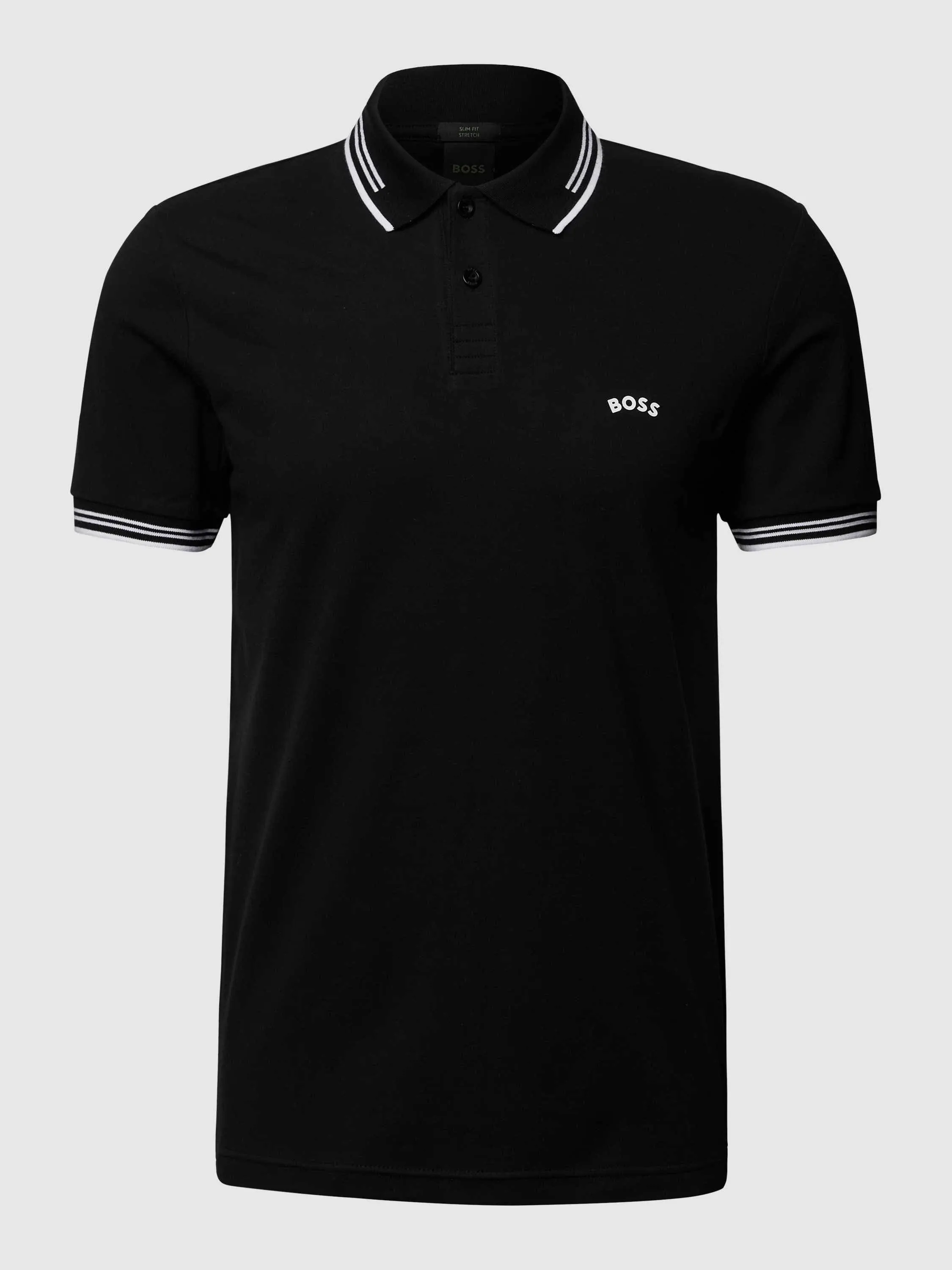 Mens BOSS Black Paul Curved Slim S/s Polo