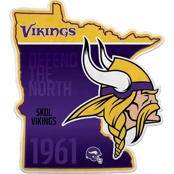 Rico Industries NFL Minnesota Vikings State Shape Shape Cut Pennant - Home and ...