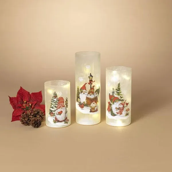 Gerson International Battery Operated Lighted Frosted Glass Holiday Cylinder ...