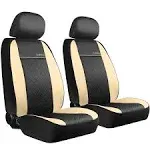 GIANT PANDA Front Car Seat Covers, Bucket Black + Grey - PU 