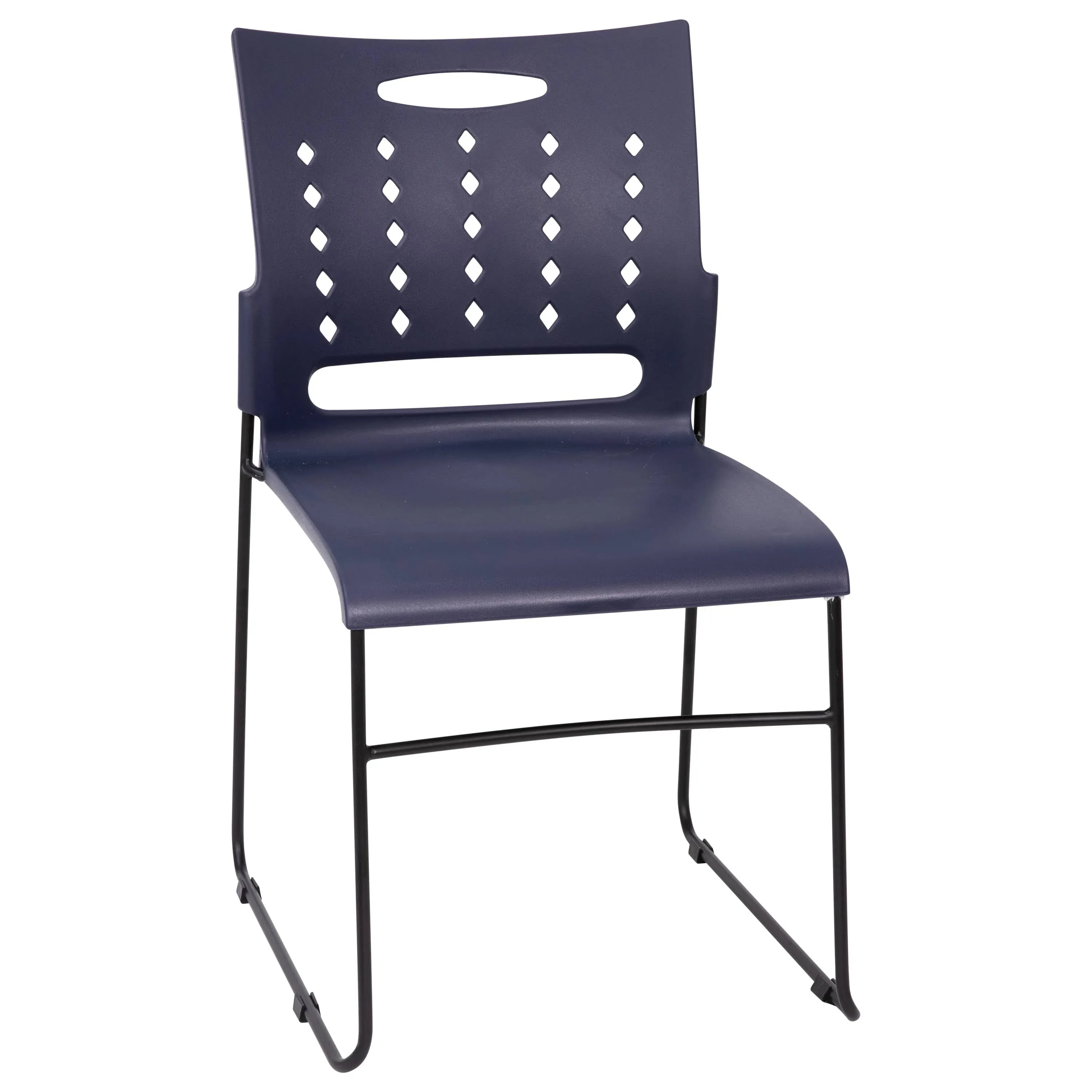 Flash Furniture Hercules Series 881 lb. Capacity Navy Sled Base Stack Chair with ...