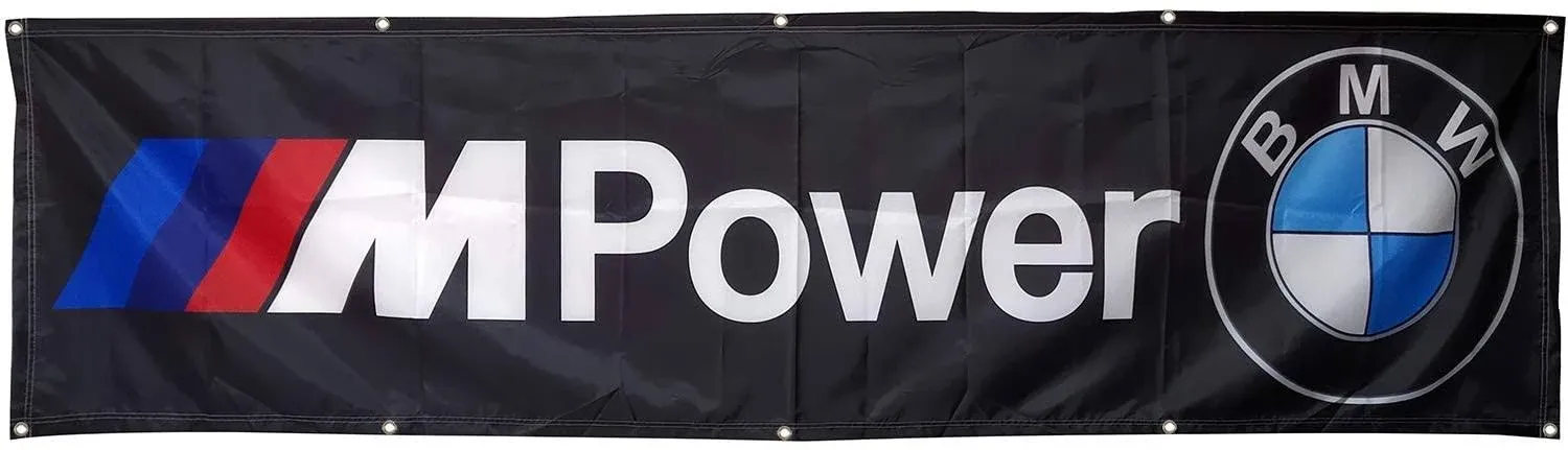 Daoops BMW Flag M Power Automotive Repair Racing 2x8ft Banner