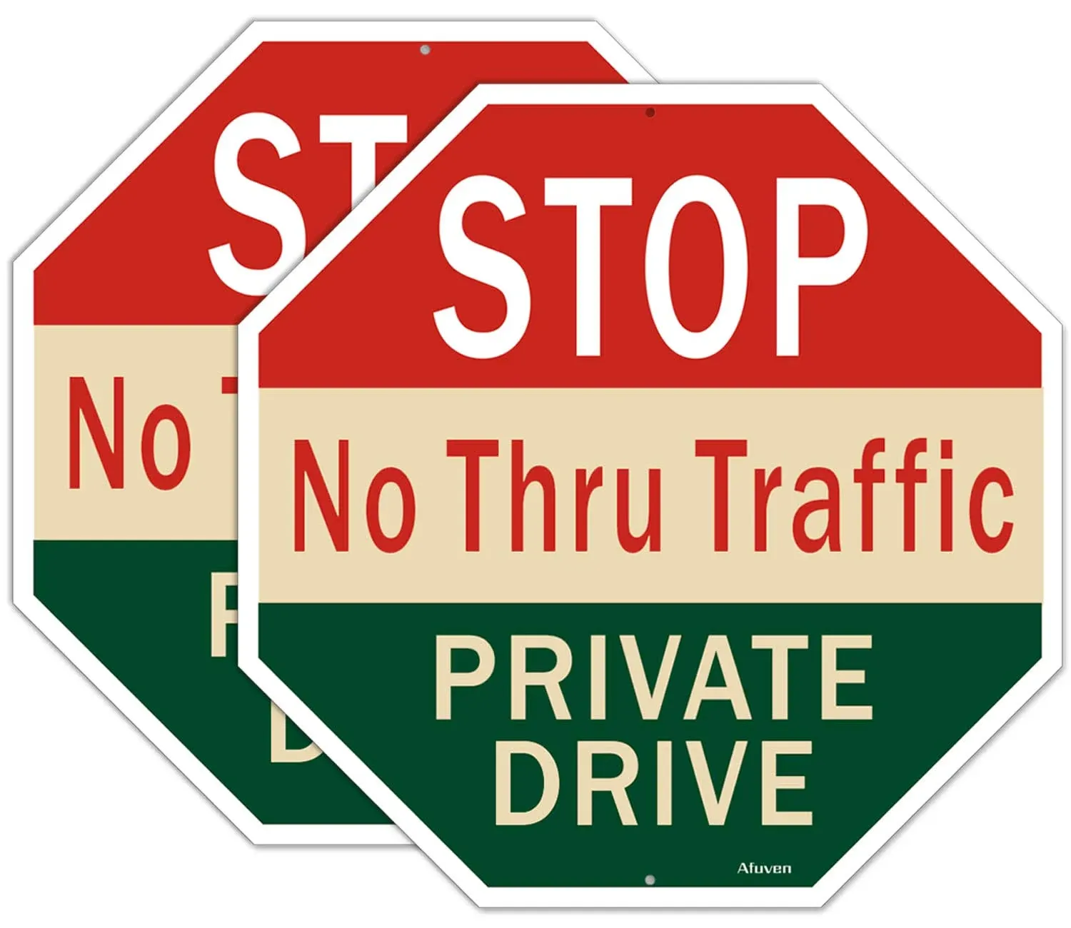 Stop No Thru Traffic Private Drive Sign 12" x 12" Private Driveway Sign Metal ...