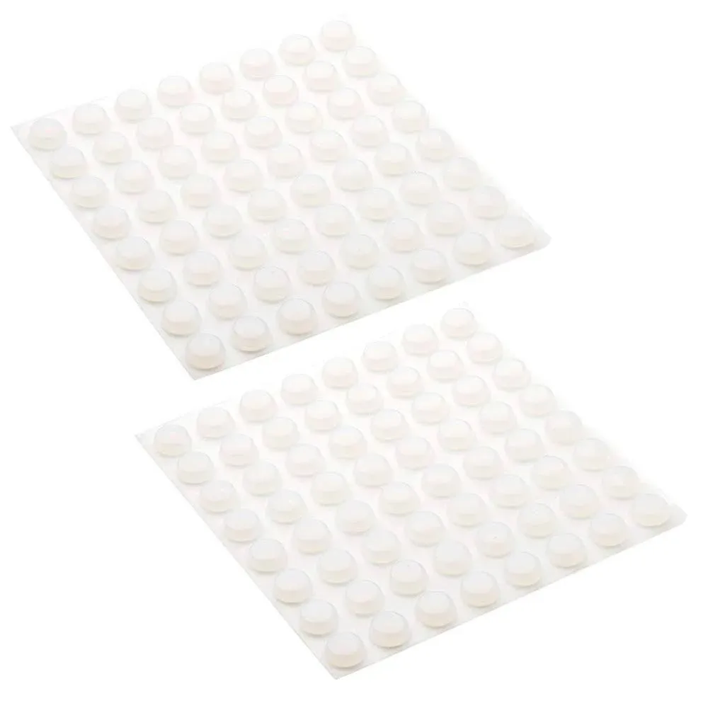 128pcs Clear Adhesive Silicone Rubber Cabinet Door Pad Bumper Stop Damper Cushio