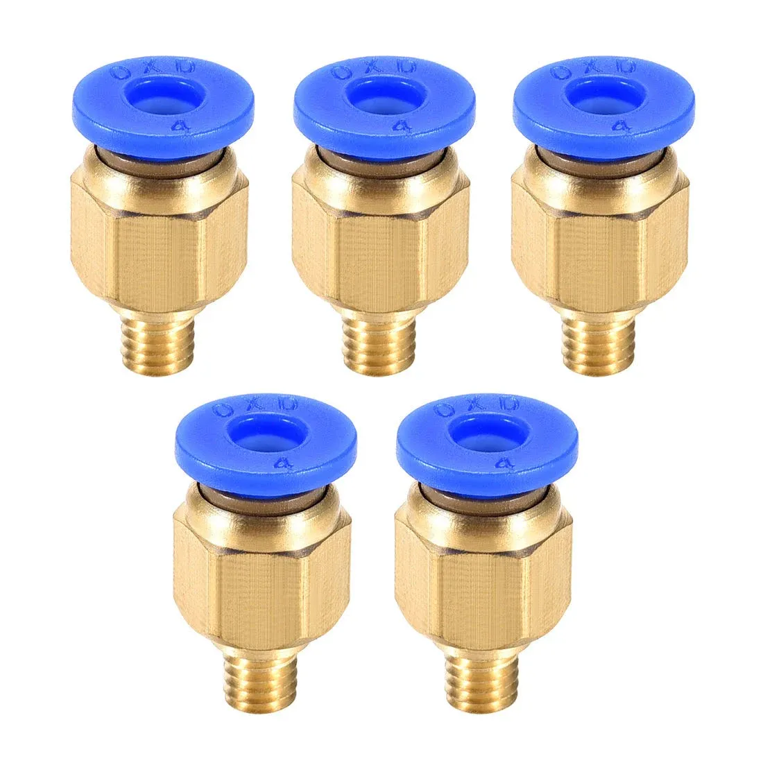 uxcell M5 Pneumatic Fitting Push to Connects,for 3D Printer Extruder 4mm OD Hose 1.75mm Filament 5pcs