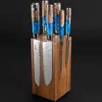 Acacia Hardwood Rotating Magnetic Knife Block Gift Set