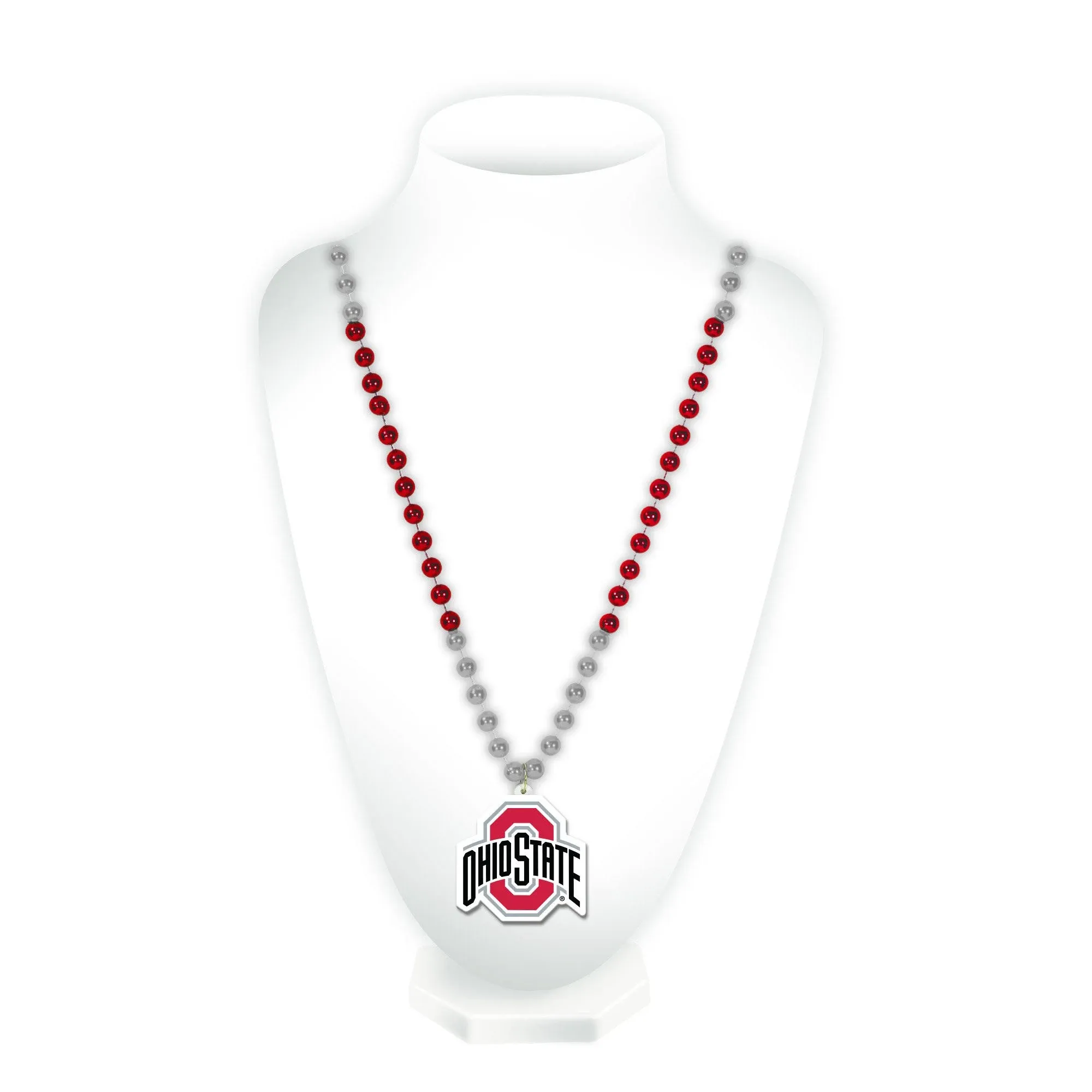 Rico Ohio State Buckeyes Mardi Gras Beads with Medallion