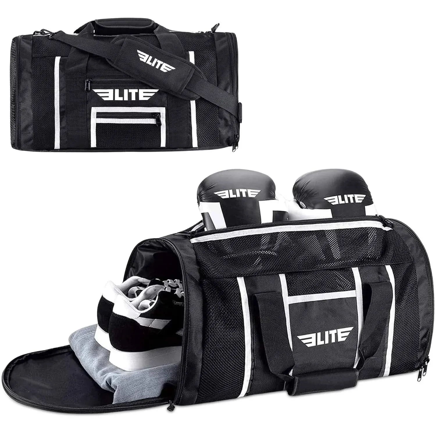 Mesh Gray Large Wrestling Gear Gym Bag