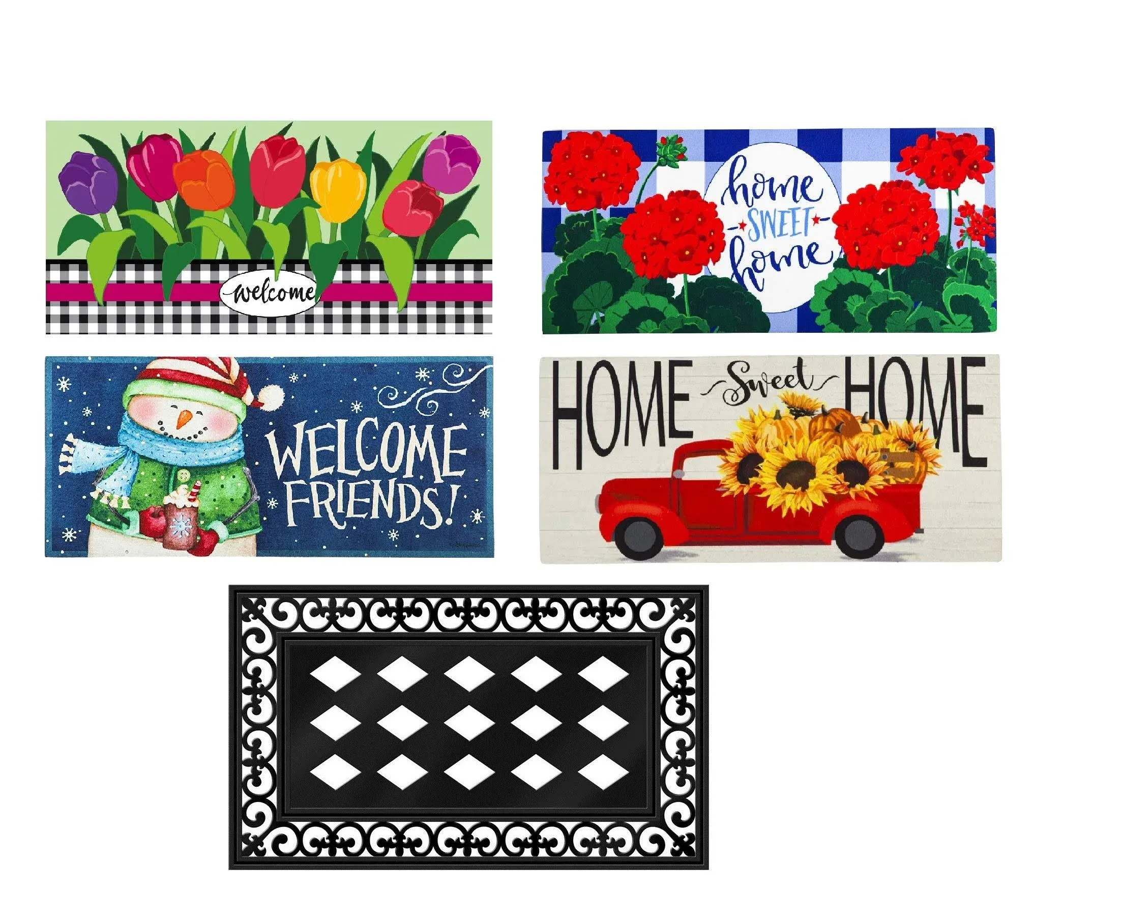 Evergreen Sassafras Seasonal Interchangeable Doormats (Set of 5)