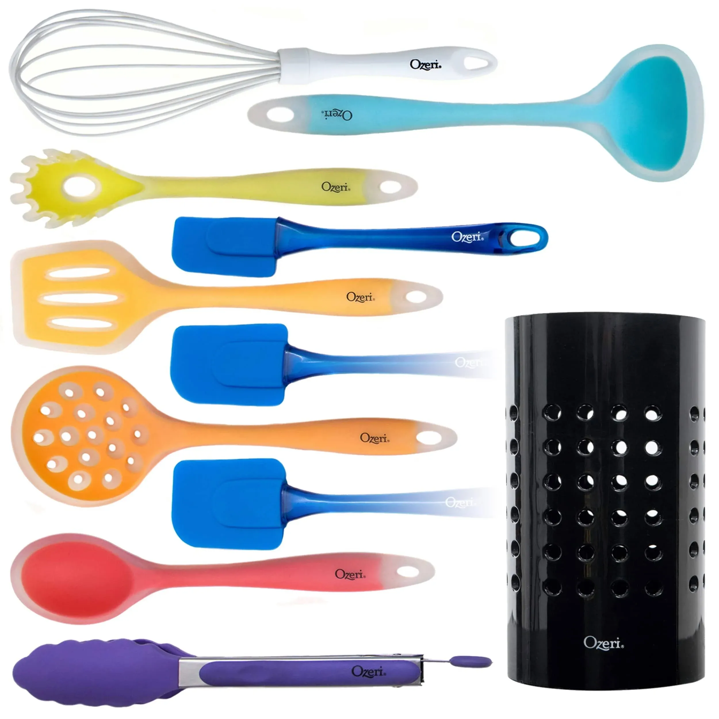 Ozeri 11-Piece All-In-One Silicone Utensil Set Multicolor