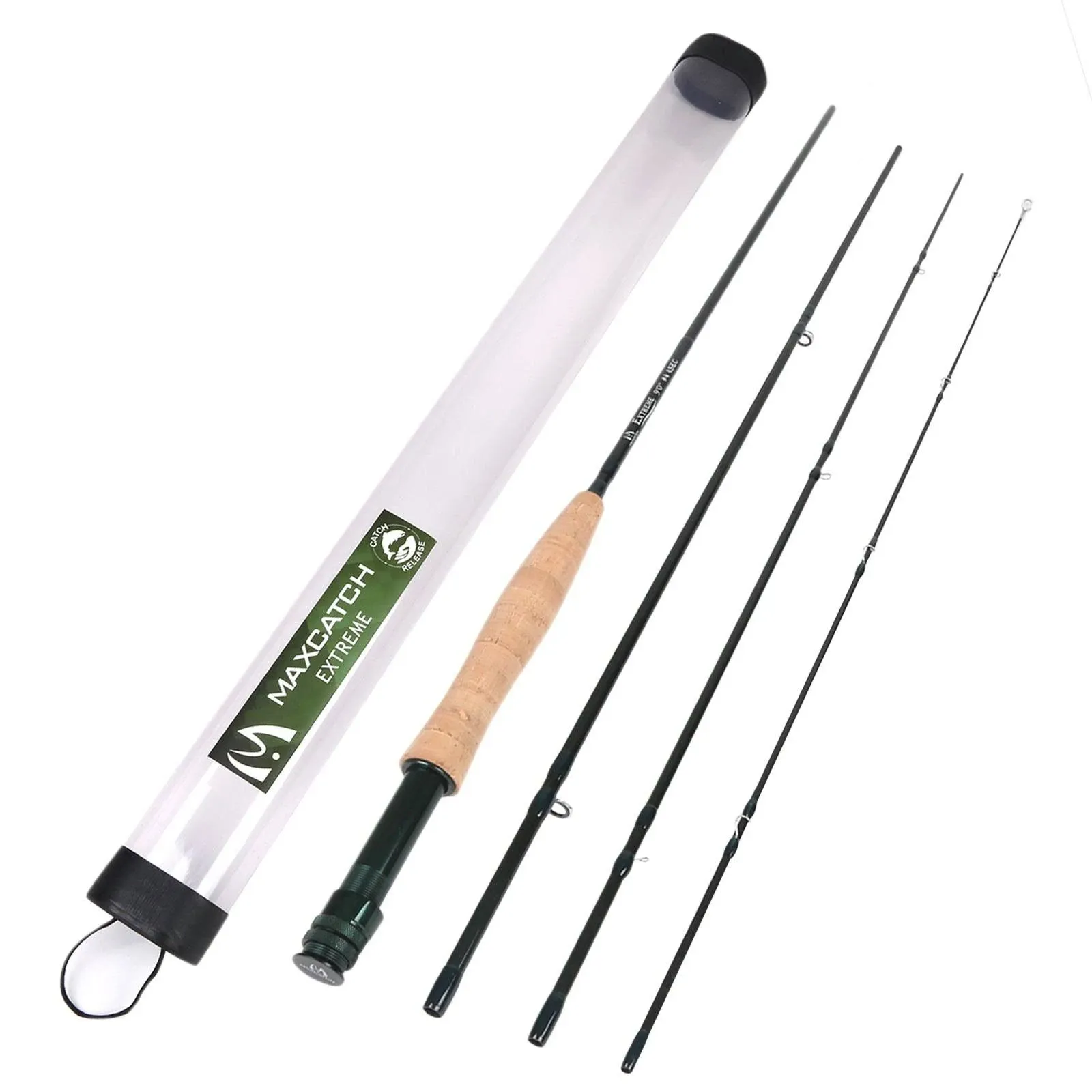 M MAXIMUMCATCH Maxcatch Extreme Graphite Fly Fishing Rod 4-Piece 9 Feet with ...