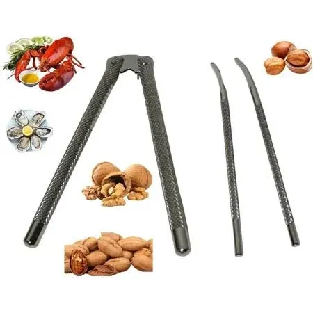 Nutcracker & Seafood Cracker Set Includes 2 Picks Nuts & Shellfish Nut Cracker