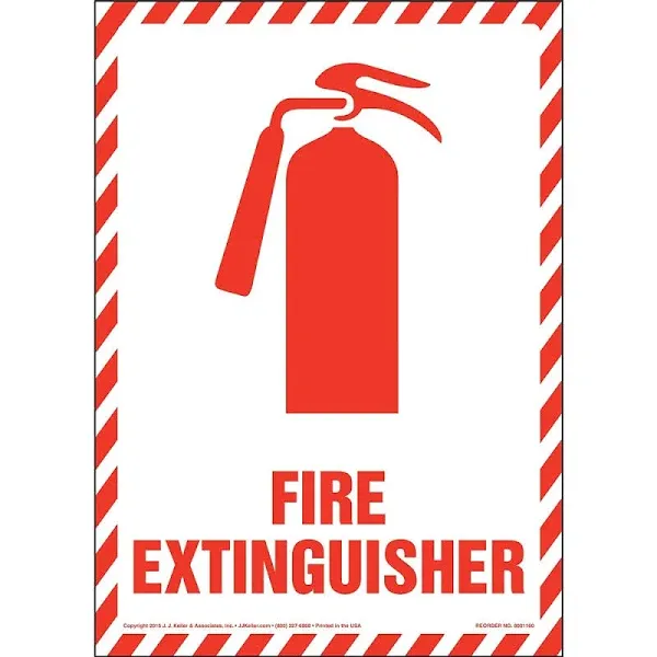 Fire Extinguisher, Vertical Sign