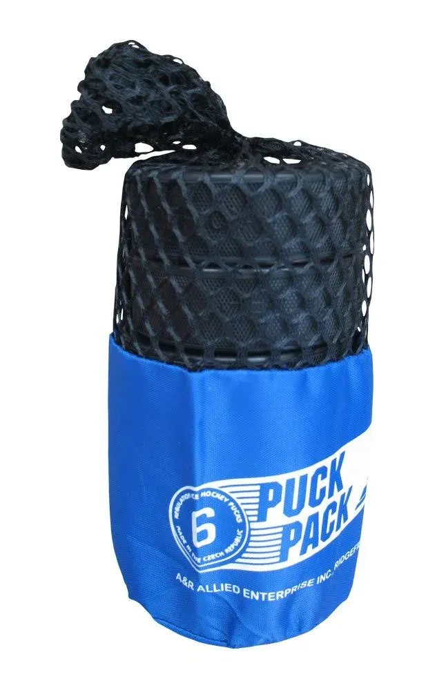 A&R Sports 6-Ice Hockey Puck Pack in Mesh Bag