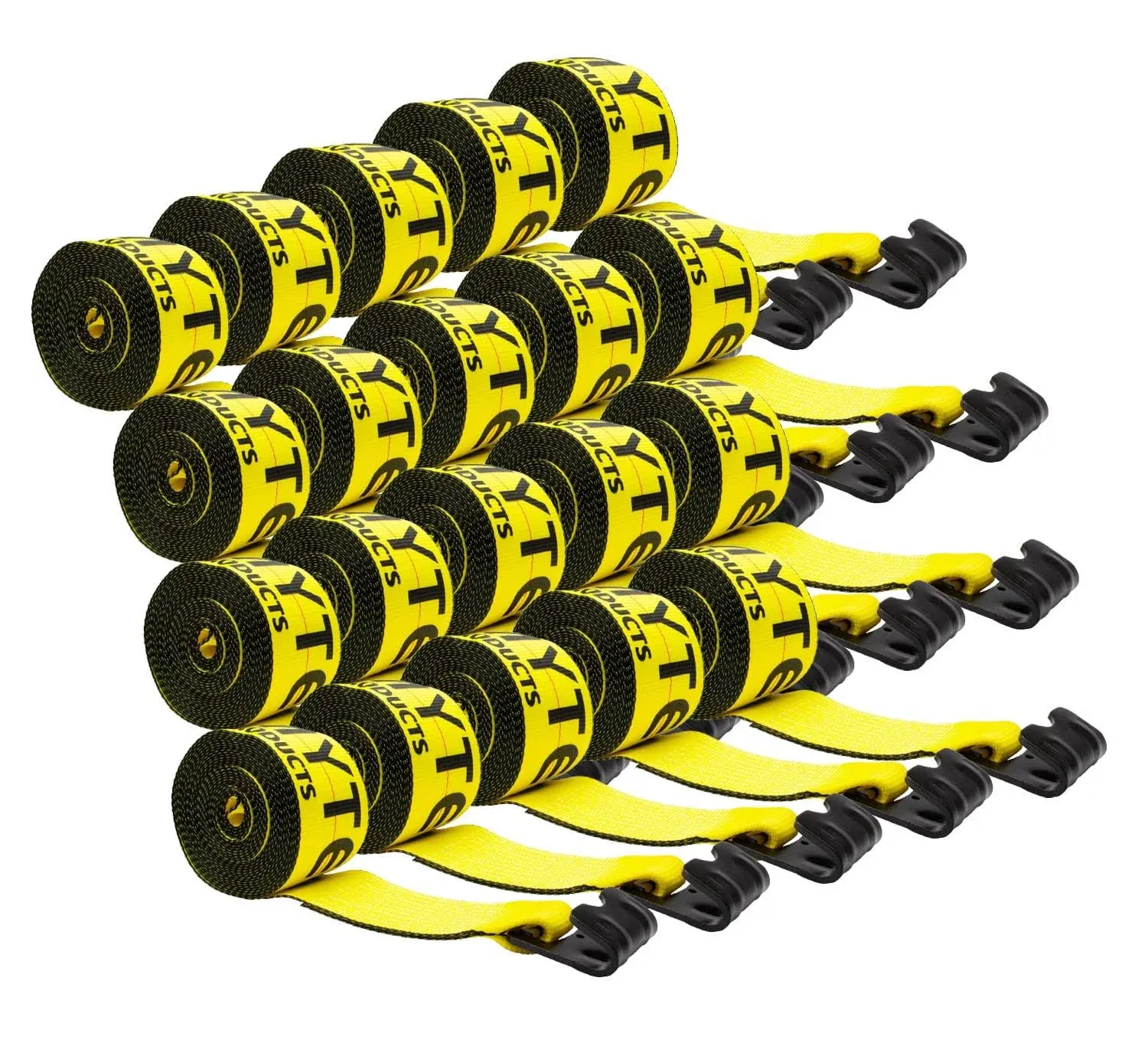 (20 Pack) 4" x 30' Winch Straps w/ Flat Hook Extreme, 6,670 lbs WLL