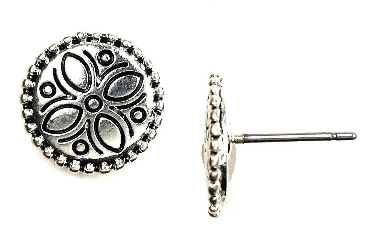 Napier Floral Pressed Detail Stud Earrings