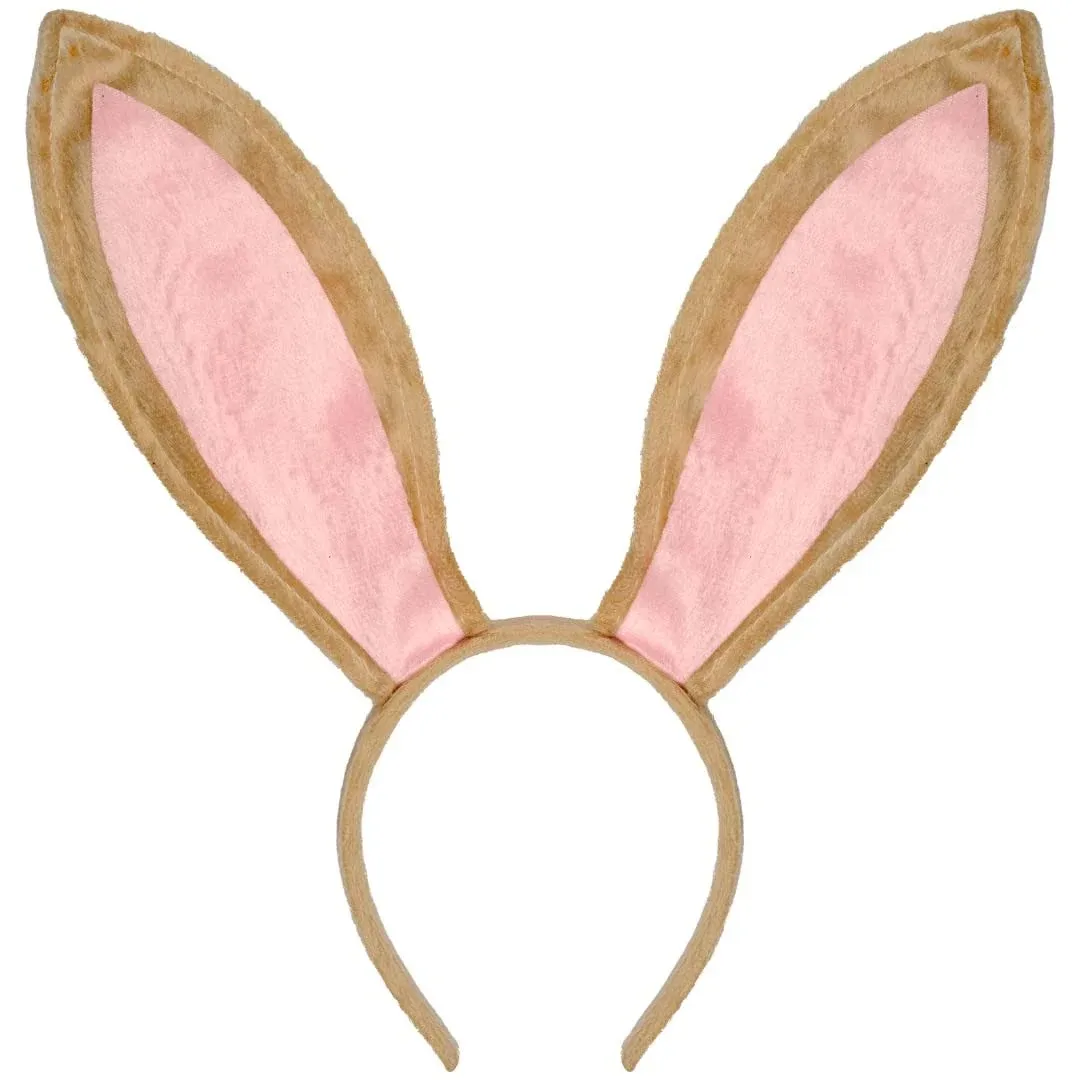 Funcredible Bunny Ears Headband - Plush Easter Rabbit Ears - Mellow and Pink ...