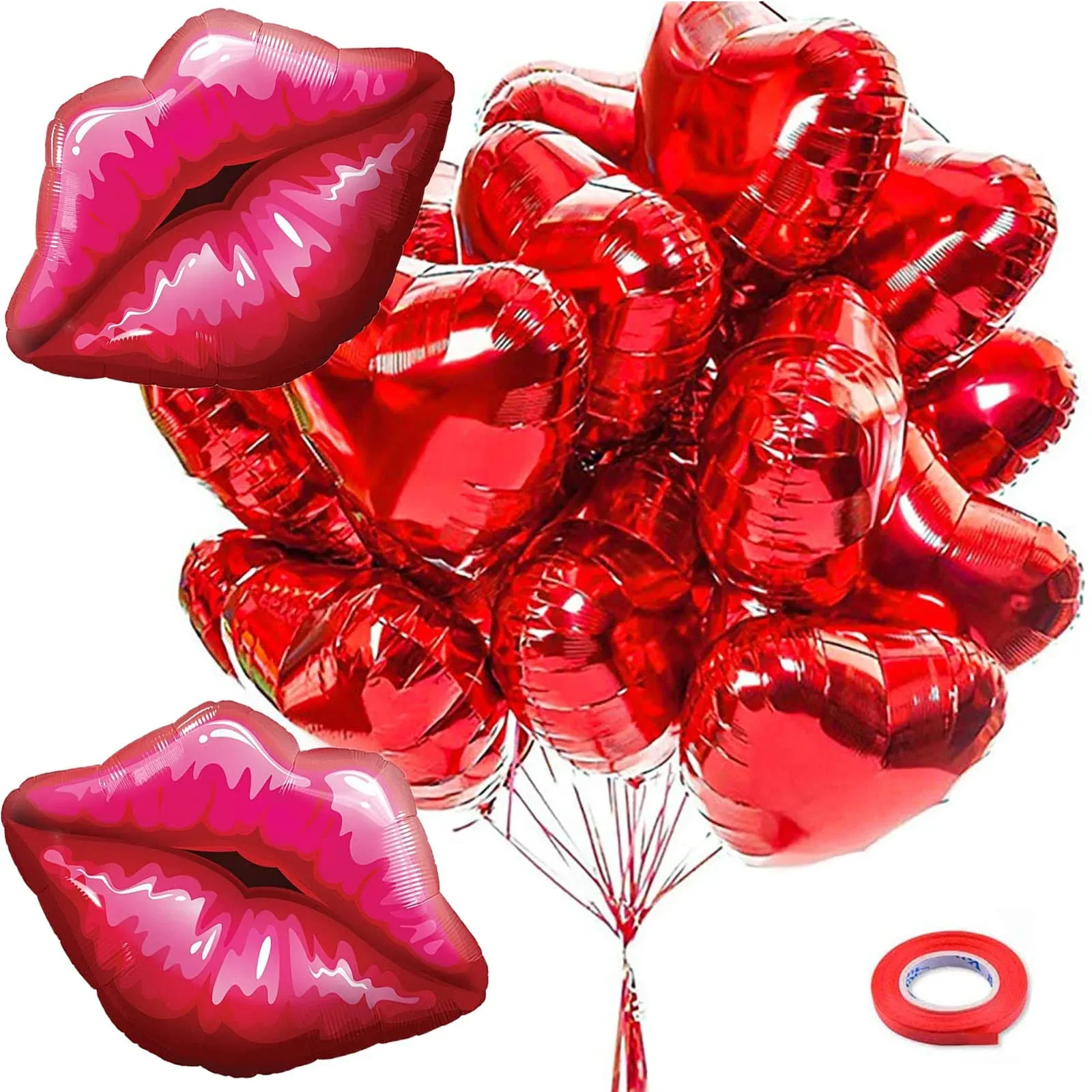 SIROGOGO 12 Pcs Red Heart Shape Balloons for Valentine's Day decorations,helium ...