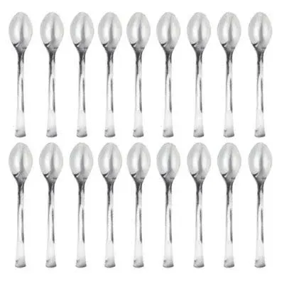 Amscan Mini Plastic Spoons, Silver - 30 count