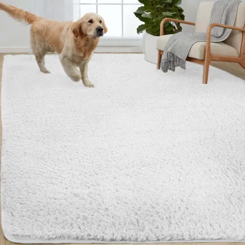 Gorilla Grip Soft Faux Fur Area Rug Washable Shed and Fade Resistant