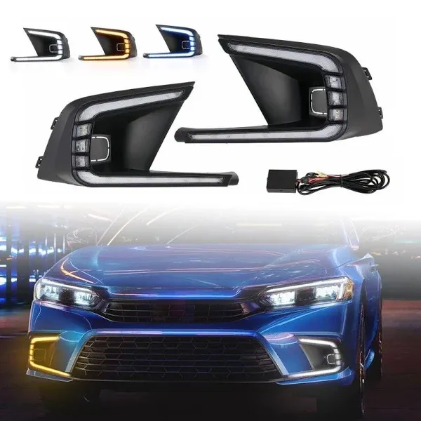 ALAVENTE 2pcs LED Daytime Running Light Fog Lamp for Honda Civic 2021 2022 with ...