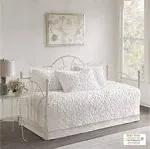 Madison Park Daybed 5 Piece Cotton Chenille Daybed Set in White - Olliix MP13-5322