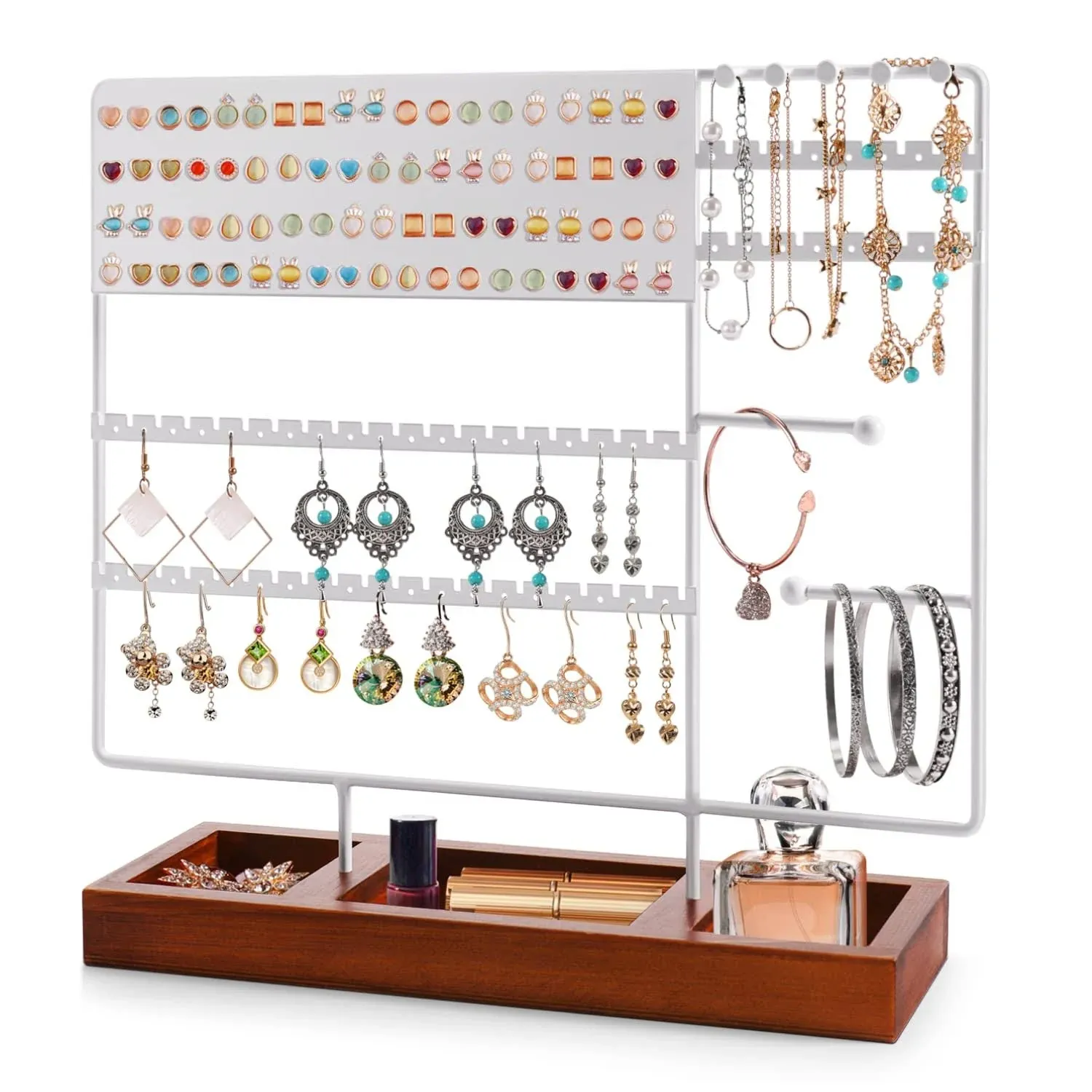 Flexzion Jewelry Organizer Stand, Necklace and Earring Holder, Bracelet and Ring ...