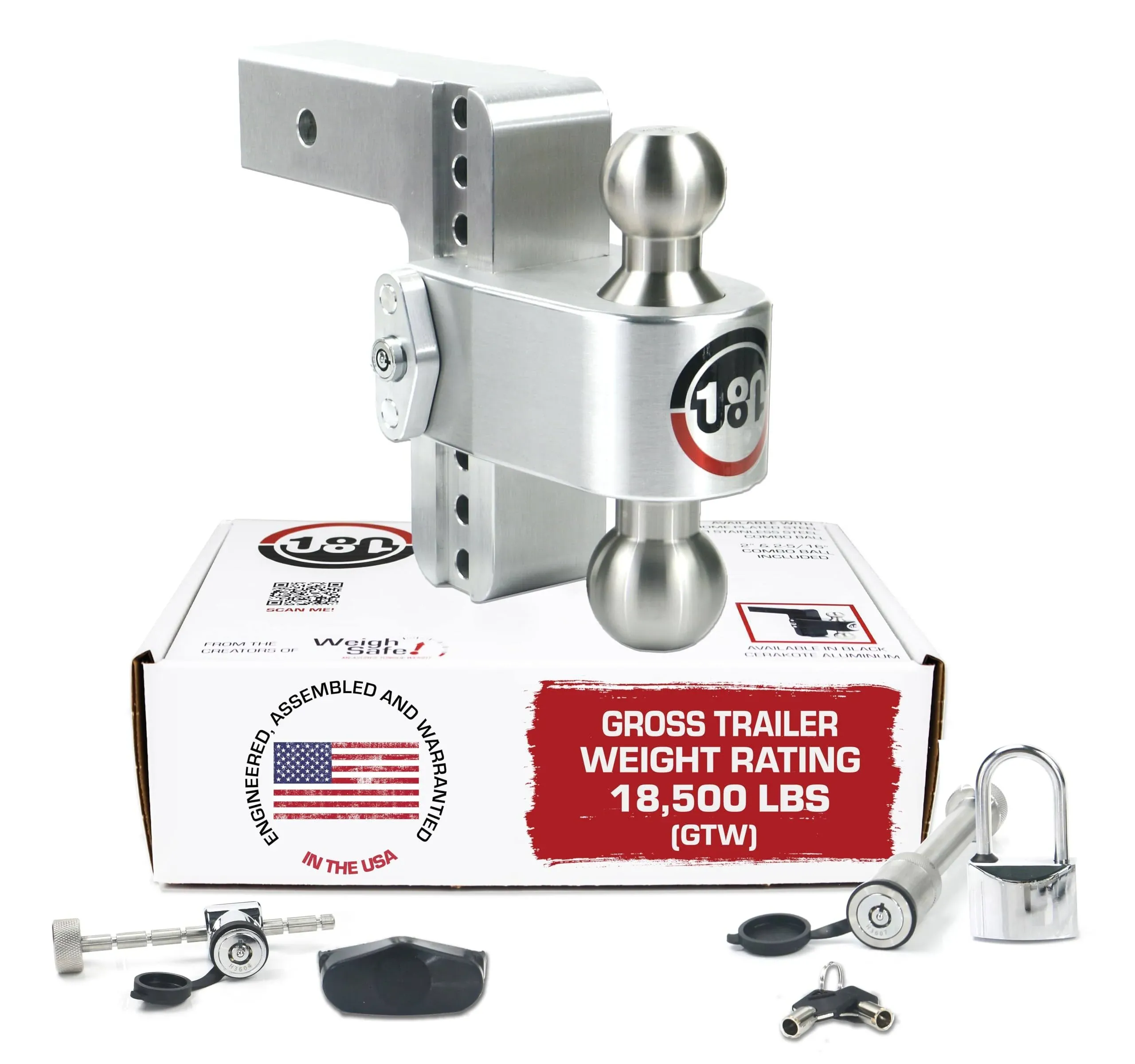 Weigh Safe 180 Hitch Stainless Steel Edition Ball Mount