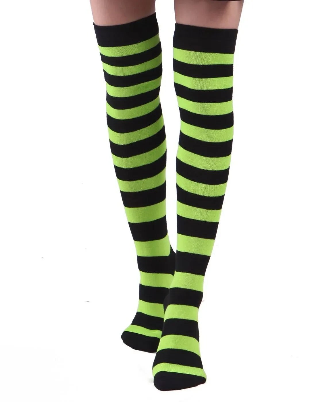 HDE Women's Extra Long Striped Over Knee High Opaque Stockings