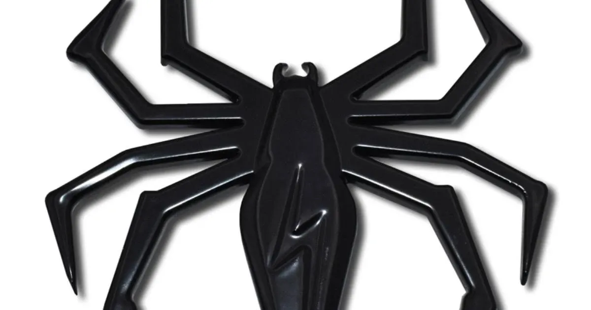 NEW MetalHead Black Lightning Spider Chrome Auto Emblem.