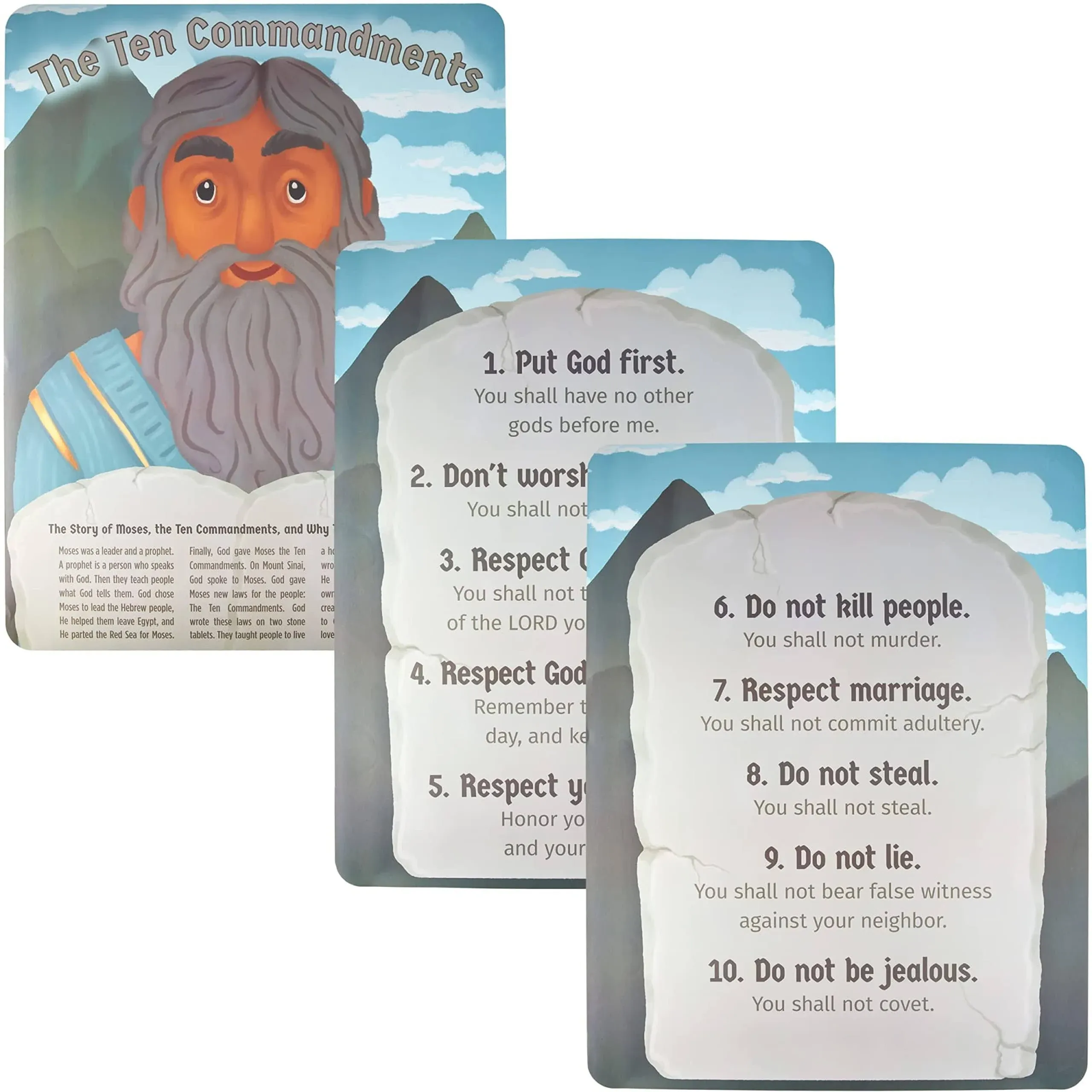 Brybelly EREL-001 Moses & The Ten Commandments Bible Poster