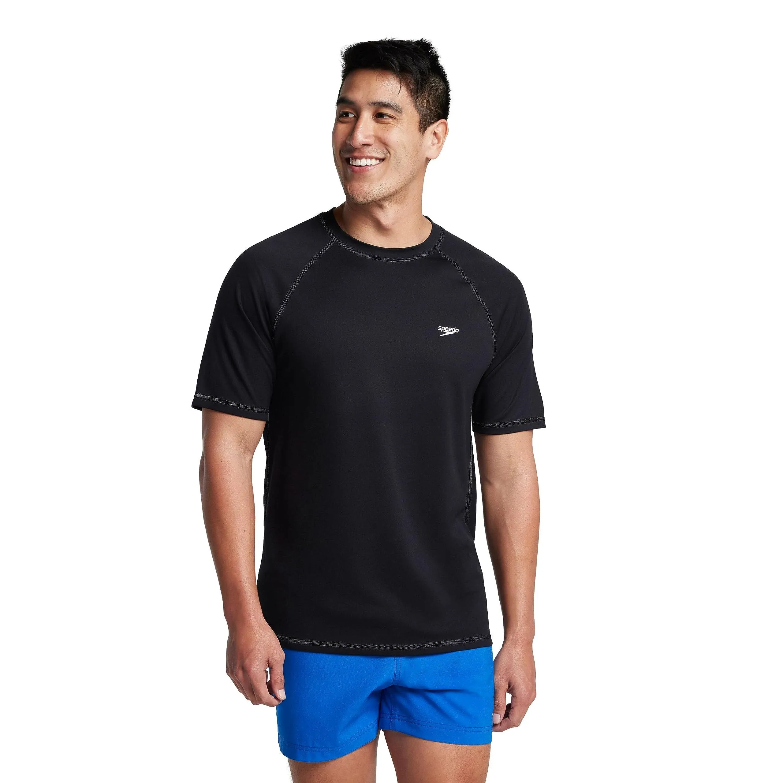 Speedo Men's UV Swim Shirt Short Sleeve Loose Fit Easy Tee