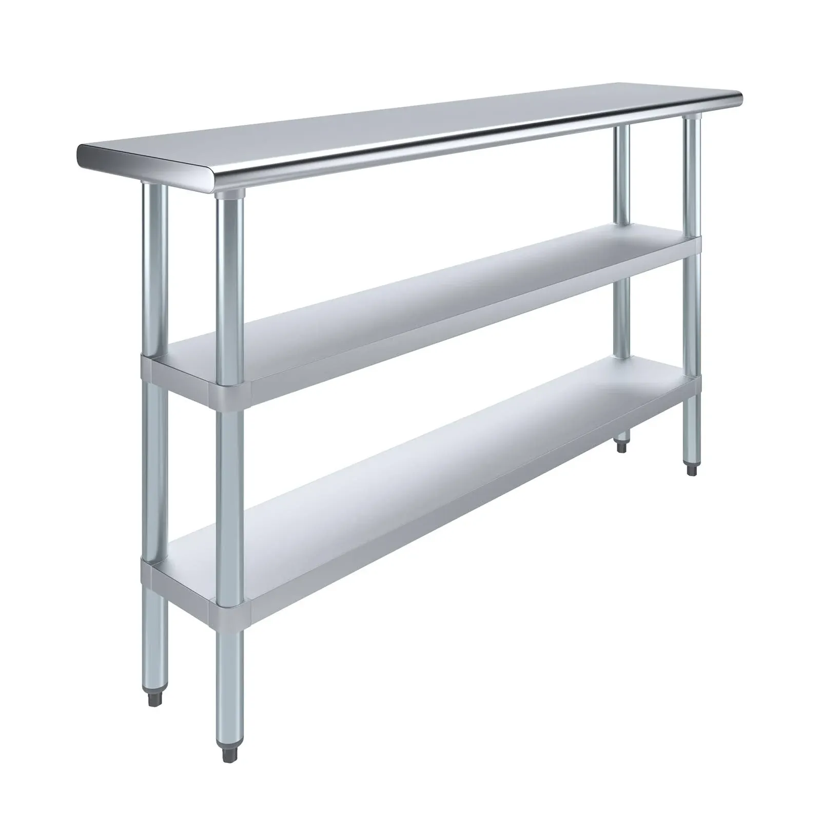 14x60 Prep Table with Stainless Steel Top and 2 Shelves