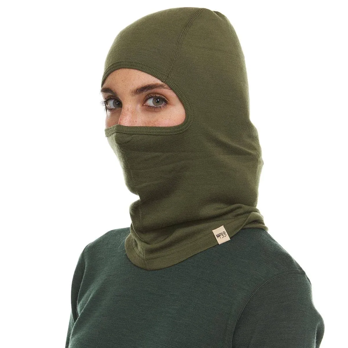 Midweight - Balaclava 100% Merino Wool Olive Drab Green