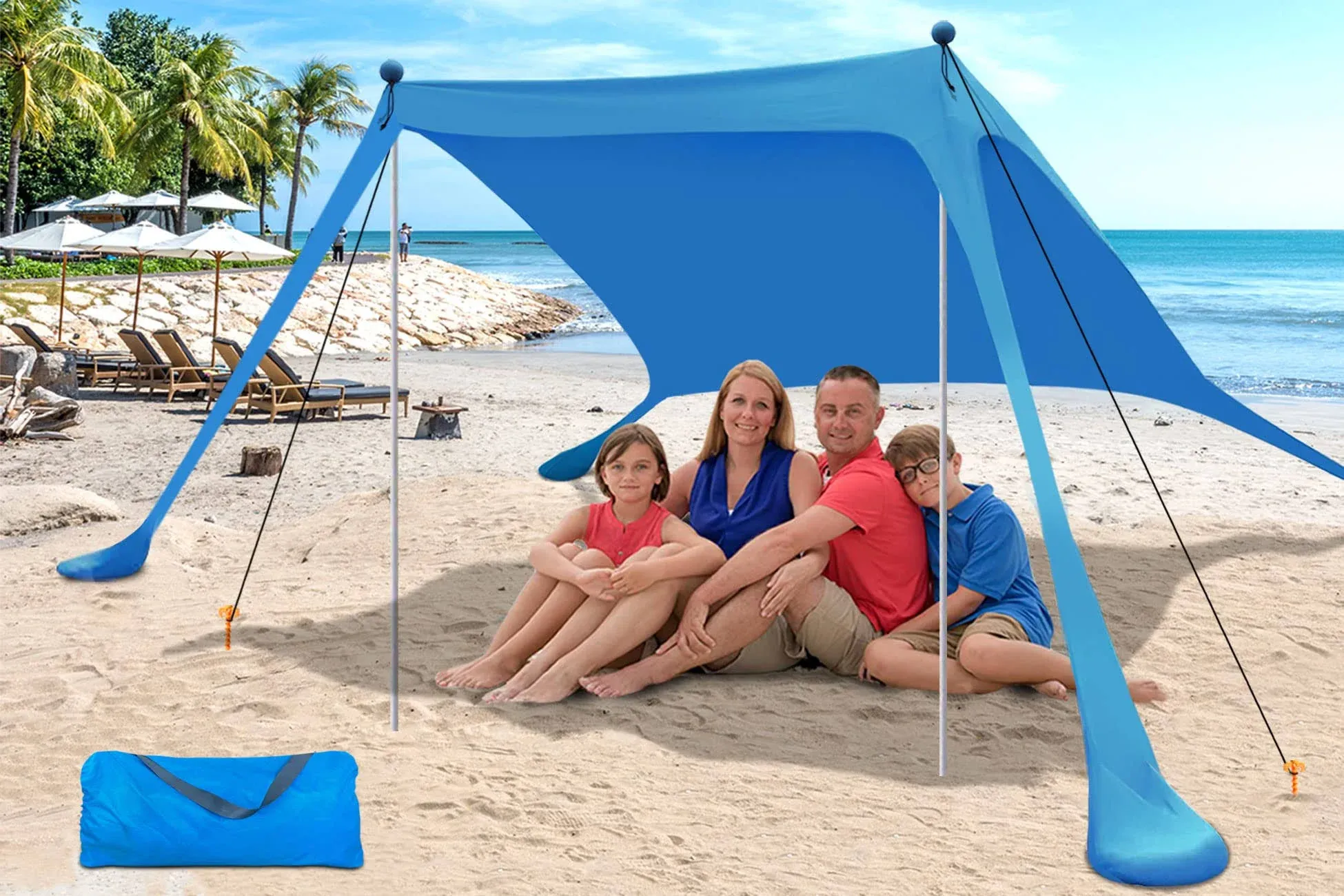 BEACH CANOPY Tent Pop Up Shade Portable Sun Shelter Picnic 7.5x7.5ft YENGIAM