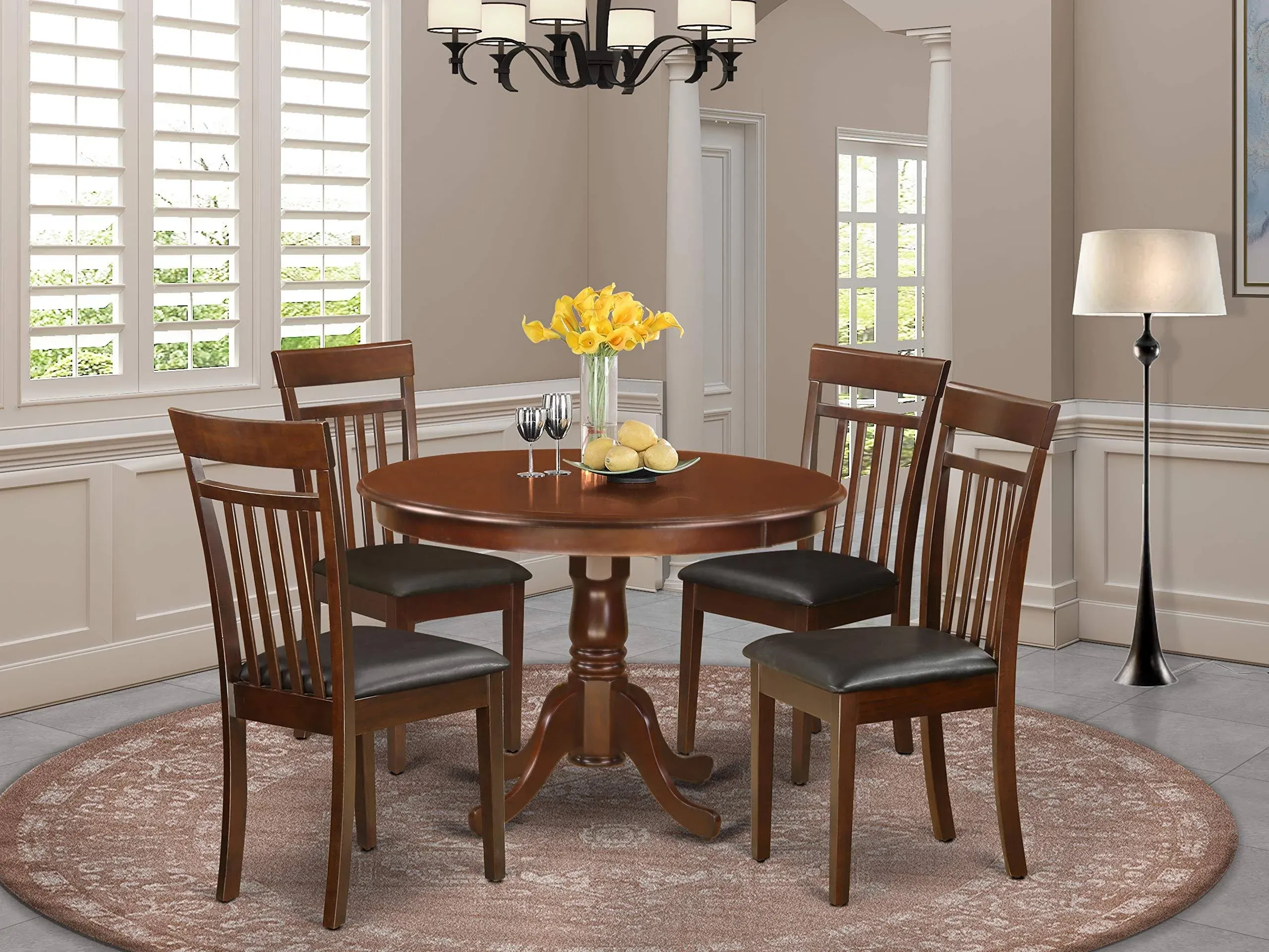 East West Furniture Hartland 5 Piece Sheraton Dining Table Set