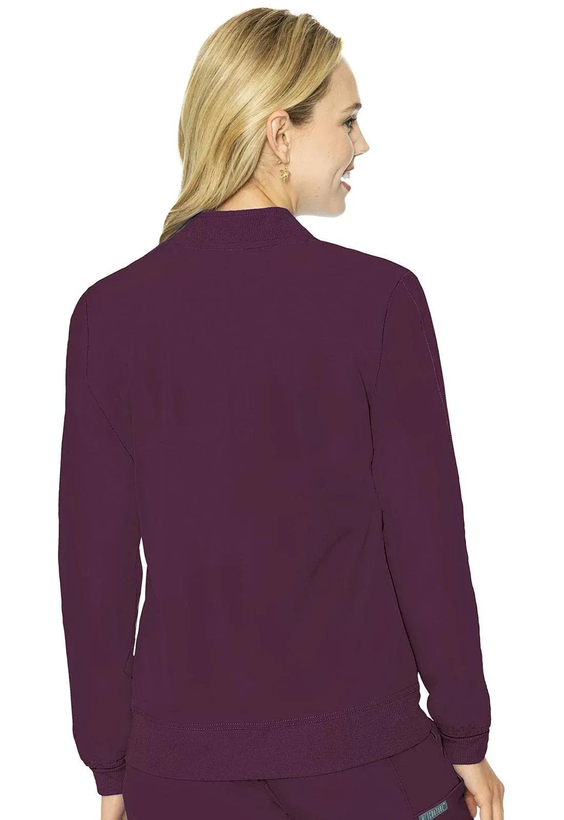 Med Couture MC Peaches Women Scrubs Warm-Up Jacket MC8674 WINE Wine Free Ship