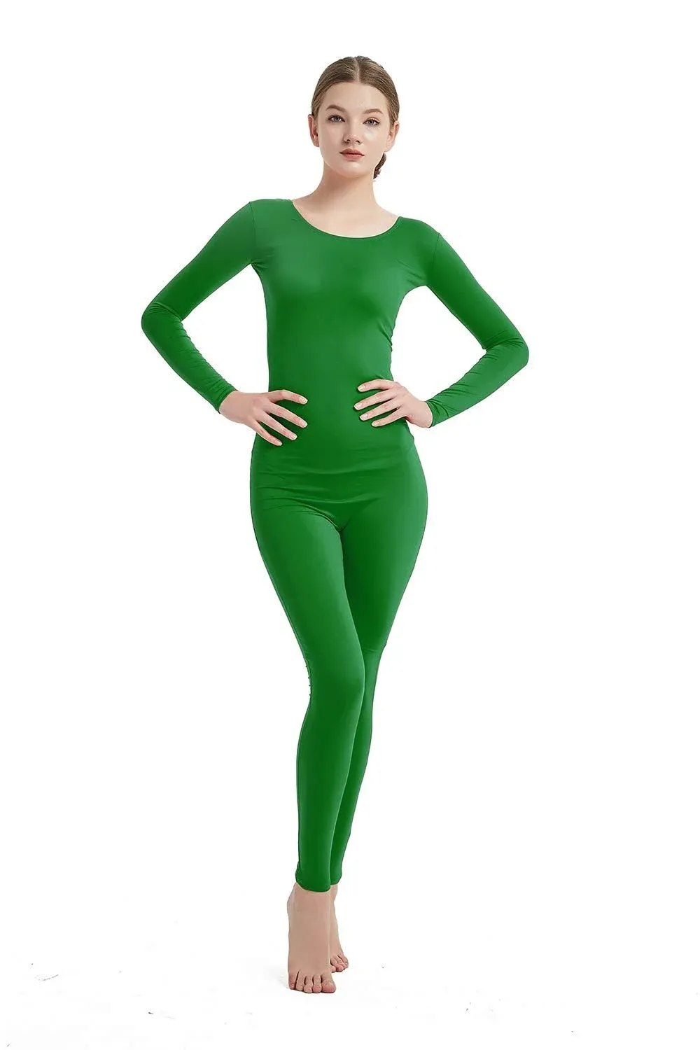 Full Bodysuit Womens Long Sleeve One Piece Jumpsuit Spandex Zentai Unitard