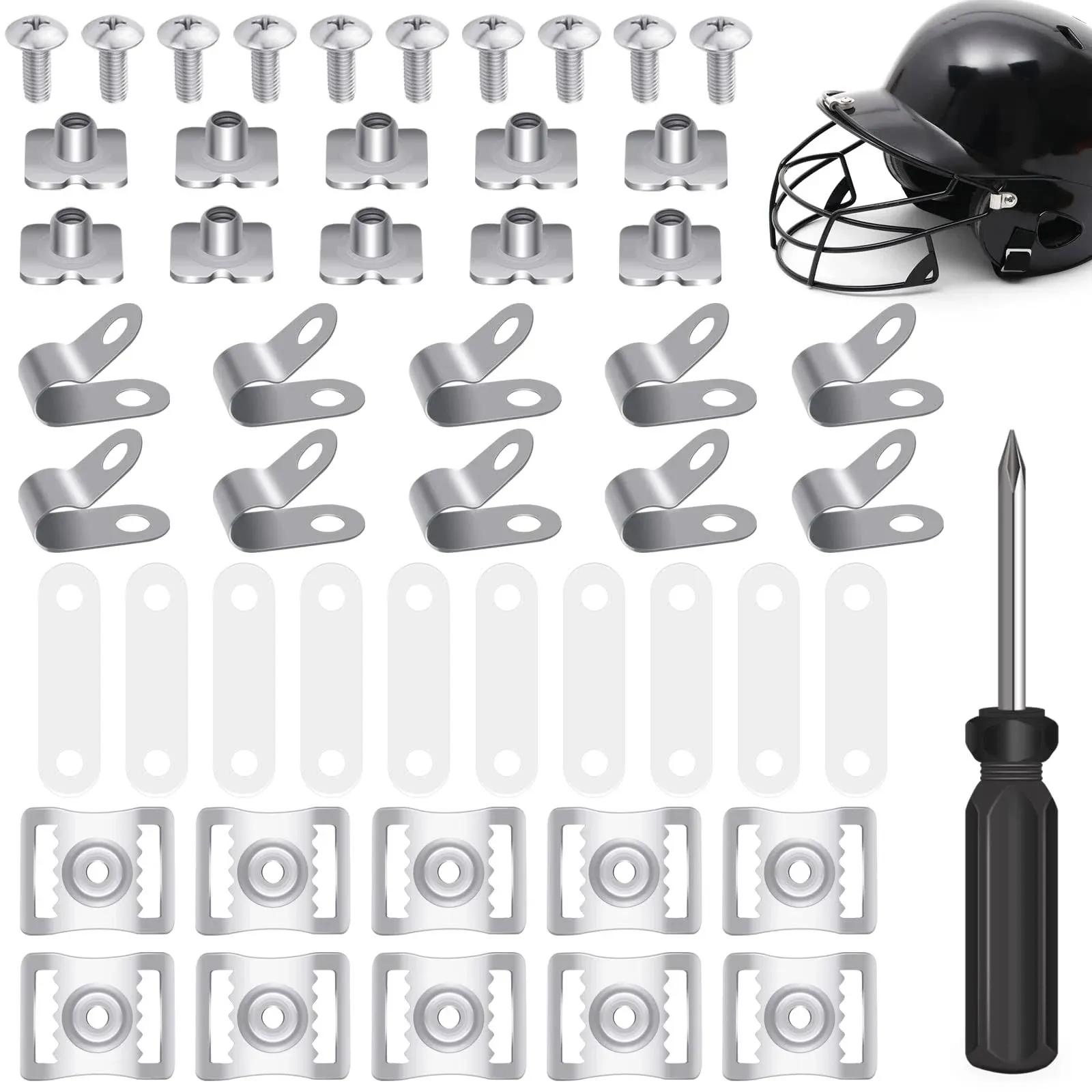 MingQiEven 50 Pcs Football Helmet Repair Kit, Football Helmet Visor Stainless ...