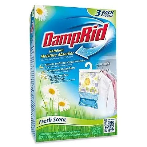 Damp Rid Hanging Moisture Absorber, Fresh Scent, Set of 3 (Pack of 1)