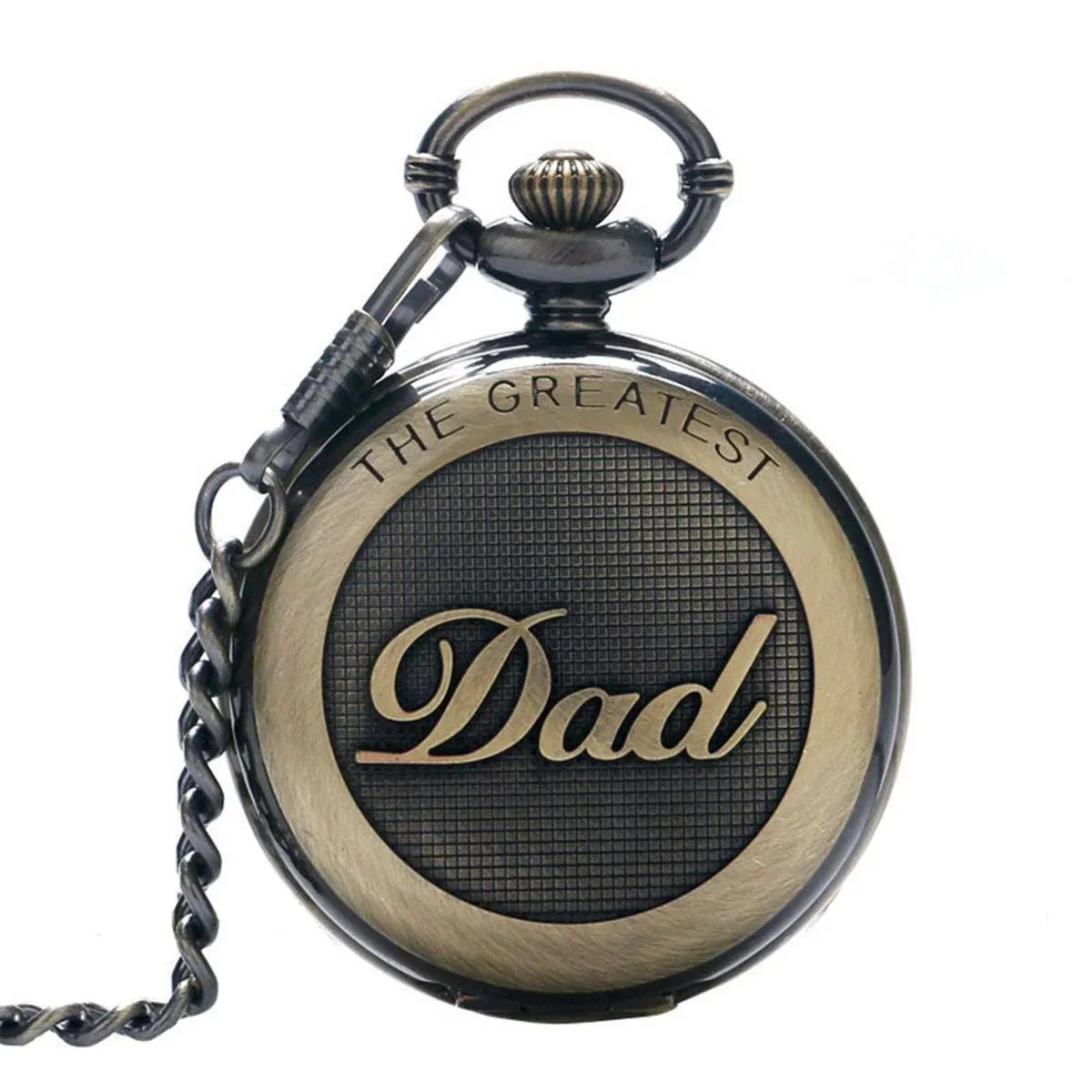 SwitchMe Retro Quartz Pocket Watch Japan Movement with Belt Clip Chain for Dad