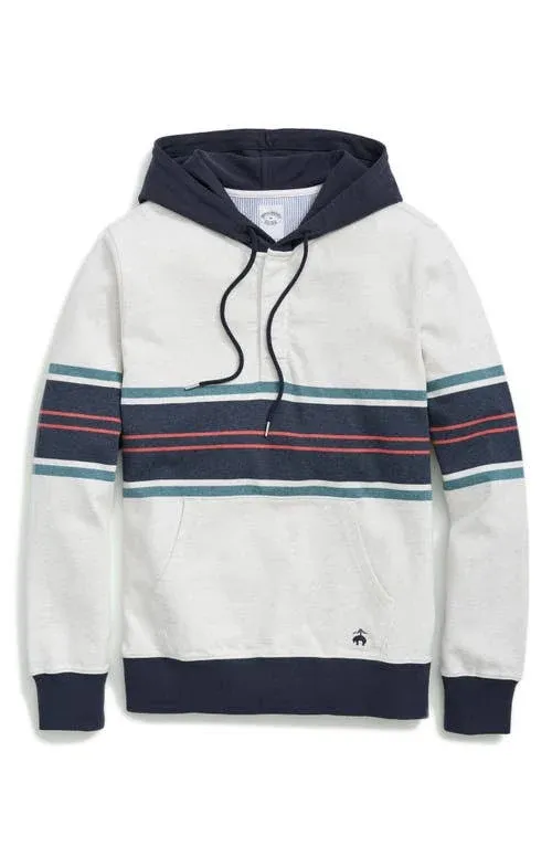 Brooks Brothers Men's Long Sleeve Chest Stripe Rugby Hoodie