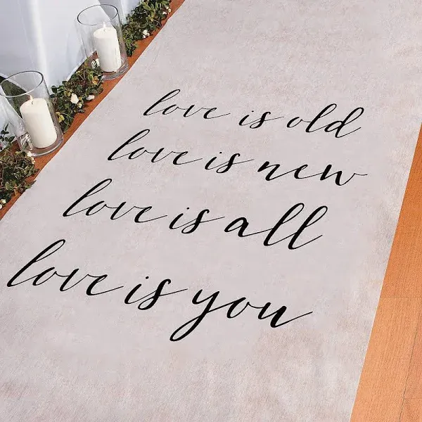 Love is Old, Love is New, Love is Aisle Runner - 100 feet - Wedding Ceremony Decor