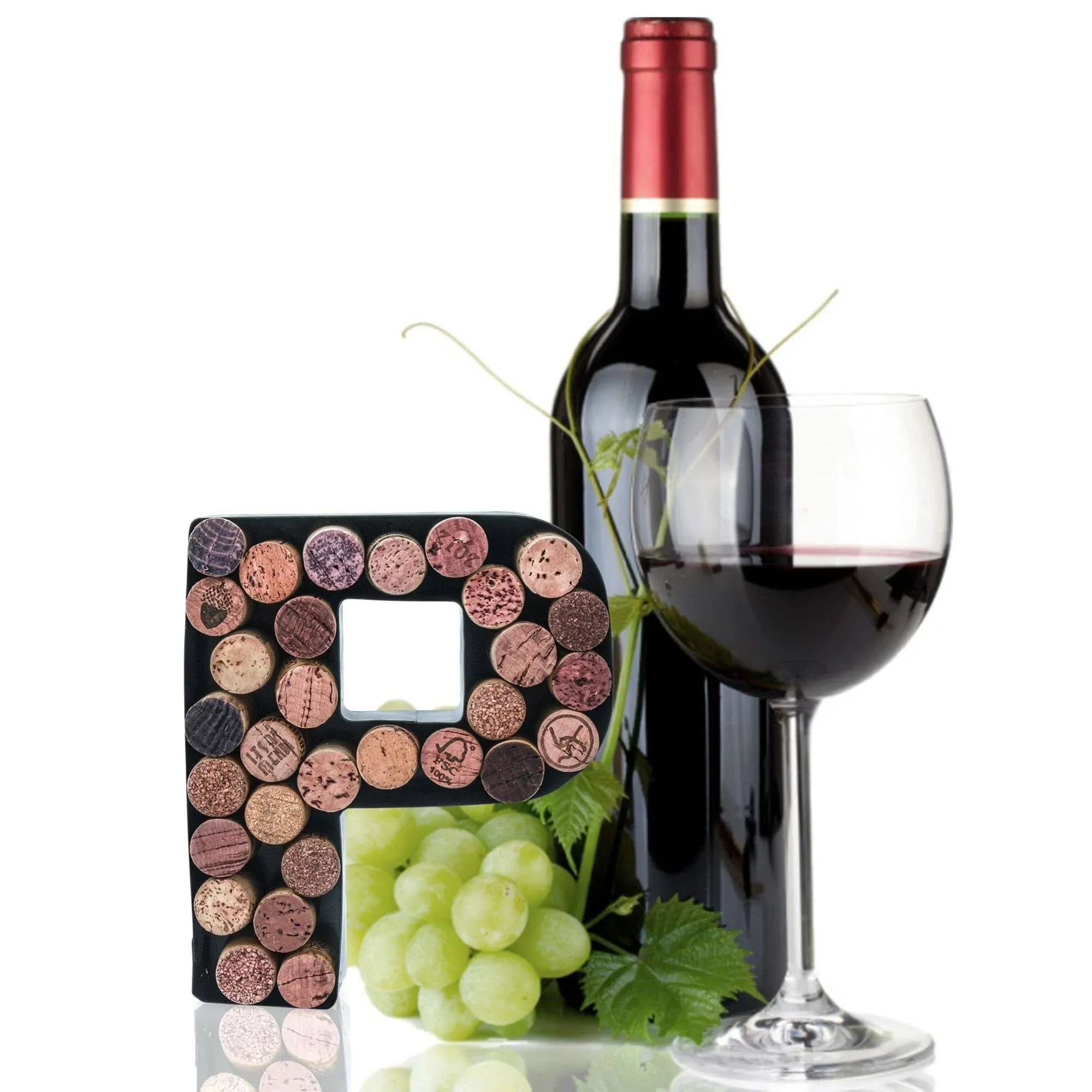 Made Easy Kit Metal Letter Wine Cork Keepsake Saver & Holder Monogram w/Free Wall ...