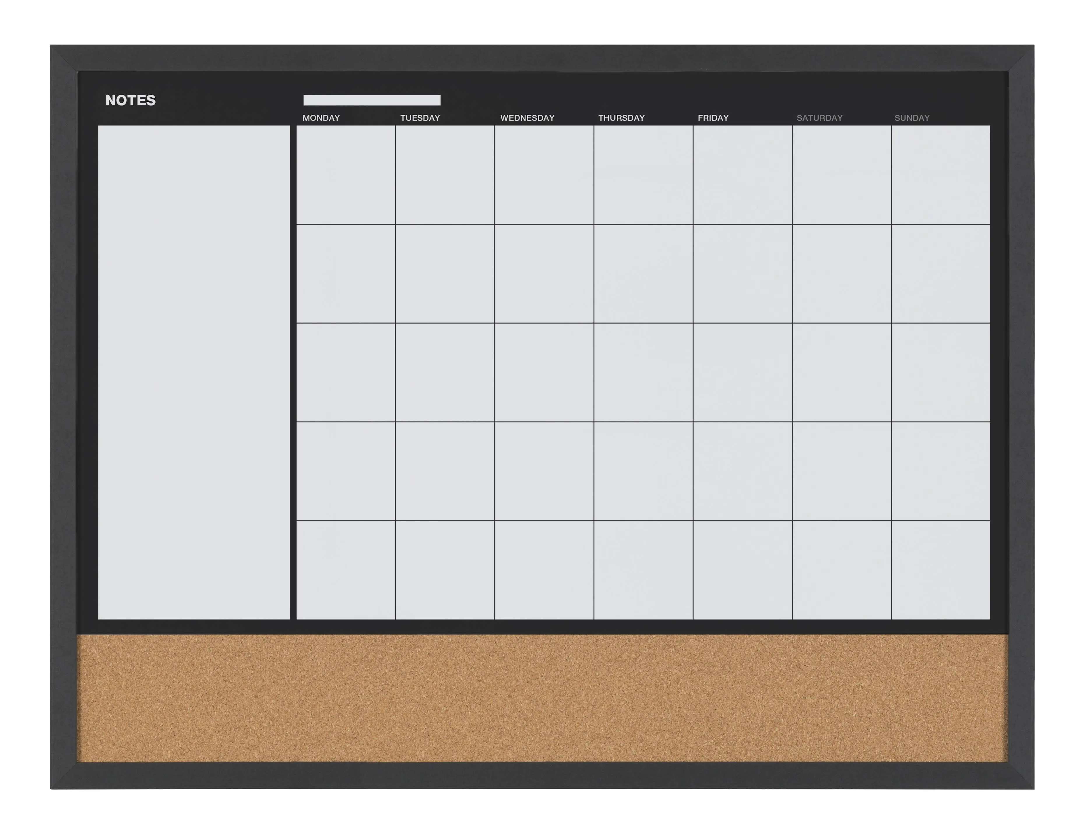 MasterVision 3-in-1 Calendar Planner Board, Black Frame, 18 x 24 Inches (mx04511161)