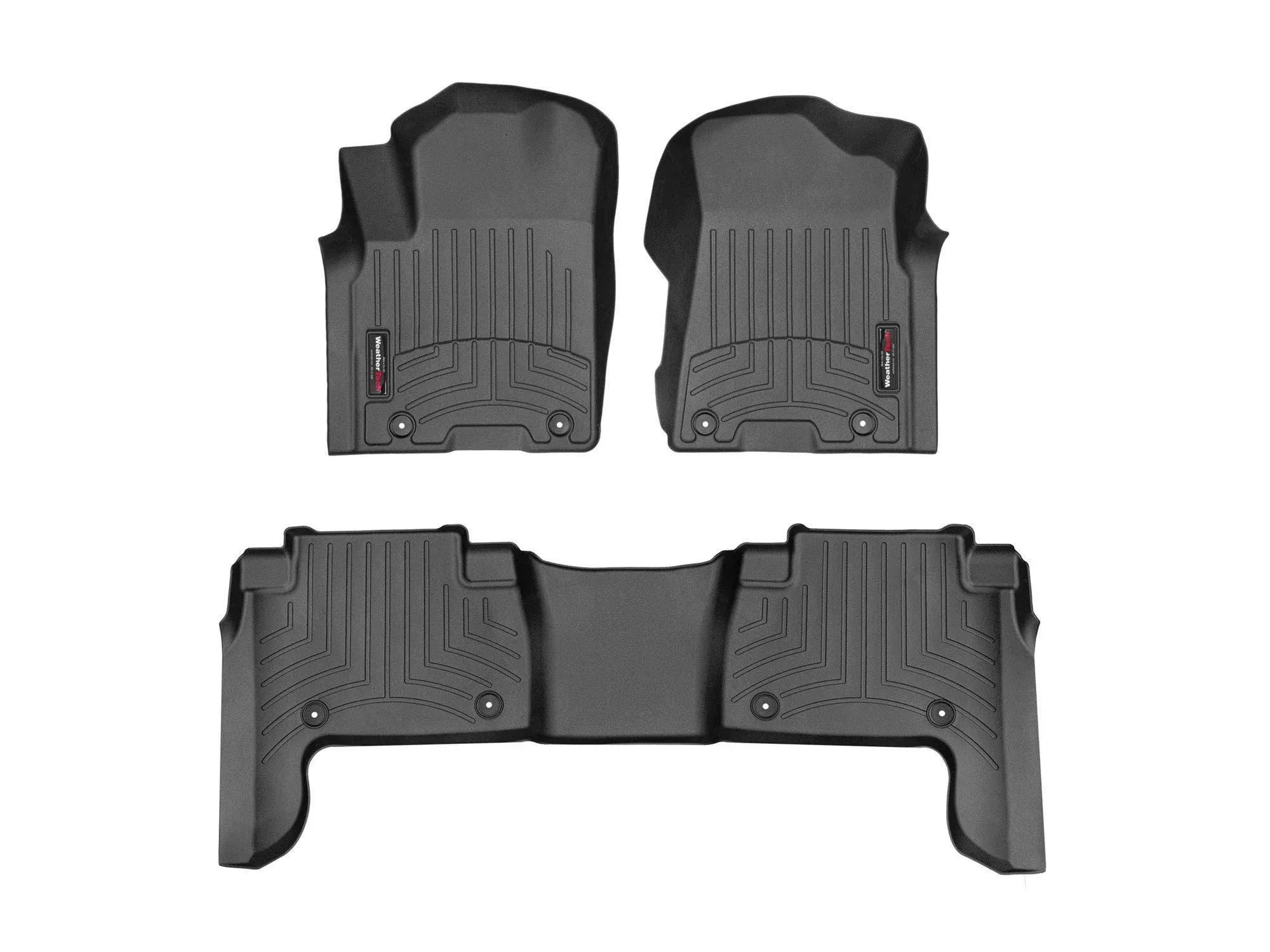 WeatherTech FloorLiners - 1st & 2nd Row - Black 441502-1-2