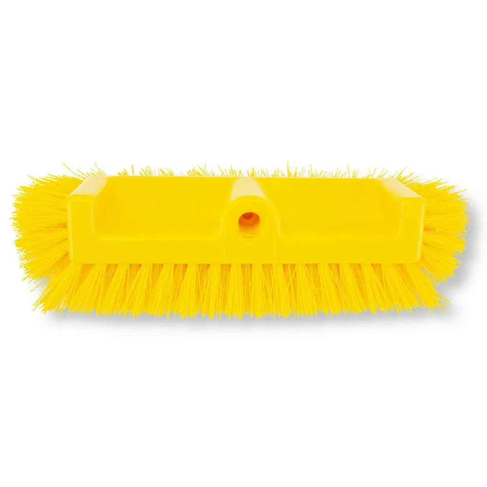 Carlisle 40422EC04 Sparta 10" Floor Scrub Brush w/ Yellow Polyester Bristles ...